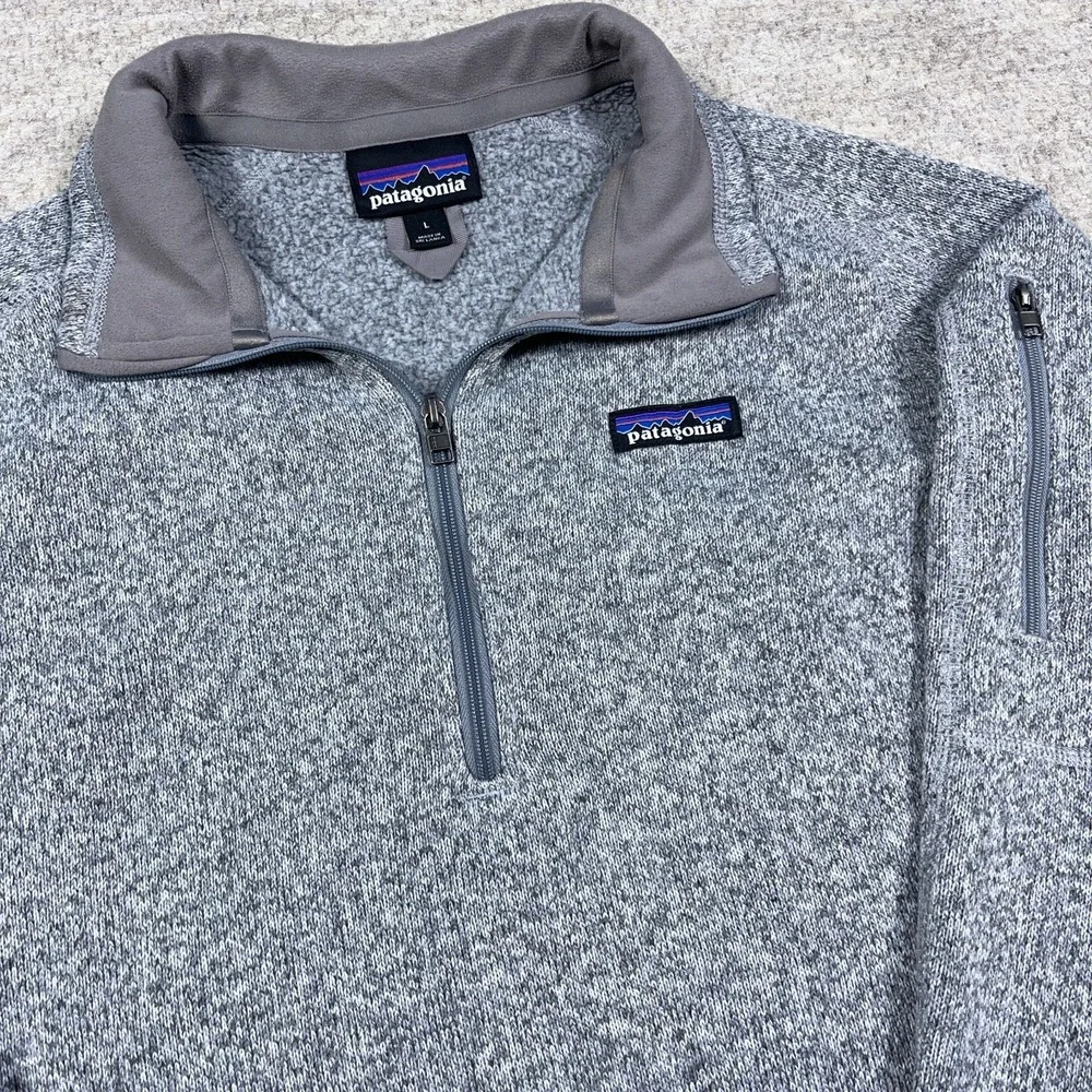Patagonia Better Sweater Women Large Gray Pullover Half Zip Jacket Heather B69 - Picture 2 of 12